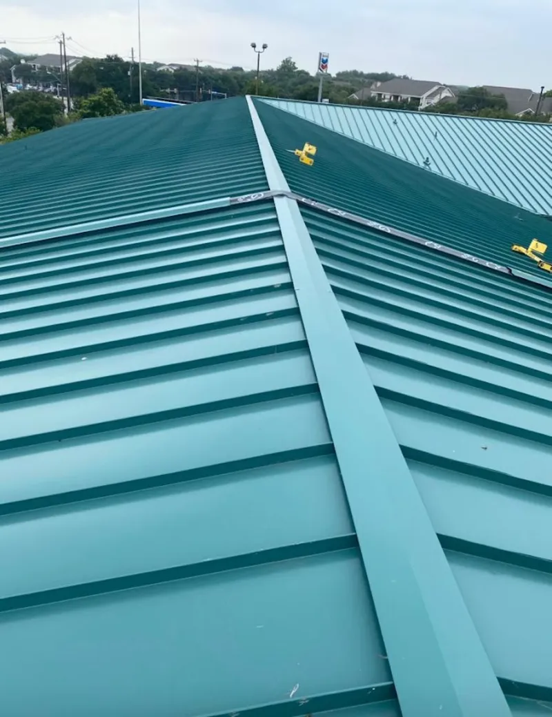 Green commercial metal roof ridge and valley for Metal Roof Repair in Semmes